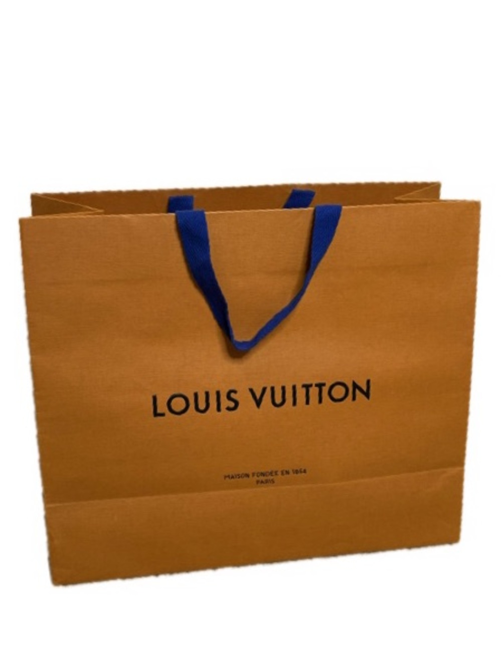 Louis Vuitton Authentic Large Orange & Blue Paper Shopping Bag 15 5/8" X 13 1/4"